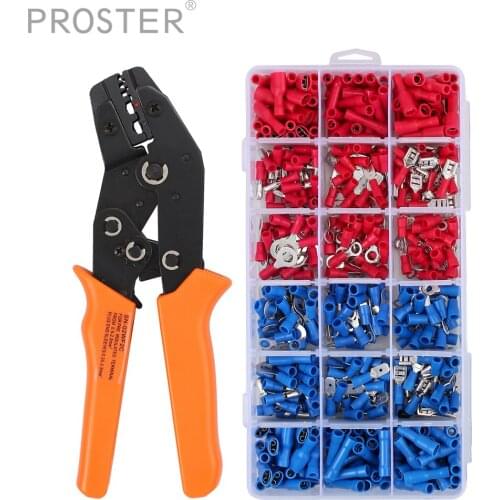 Proster Crimping Tool Set Insulated Terminal Crimper Plier with 650PCS Sleeves Cable Connector Electrical Wire Crimp 0.5-2.5mm²