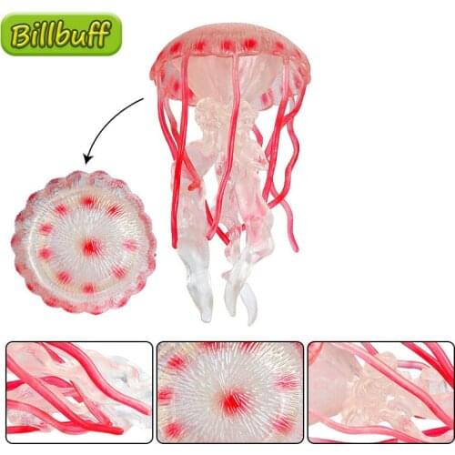 New Simulation Ocean Animals Soft Glue Jellyfish Model Figures Collection Cognition Educational Toy for Childrens Christmas Gift