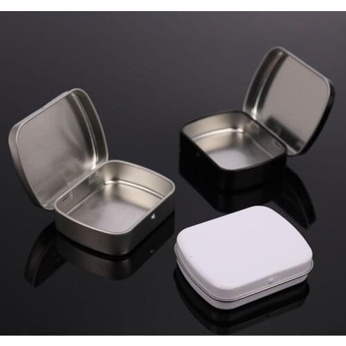 High Quality New Mini Survival Kit Small Empty Metal Silver Black White Flip Storage Box Case For Key Candy Jewelry Coins