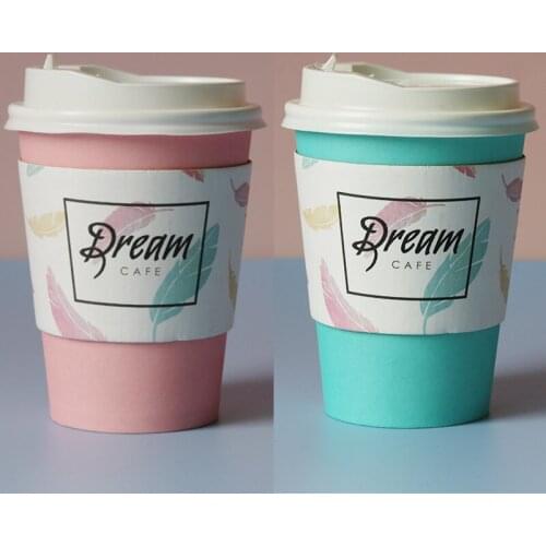 50pcs High quality disposable coffee cup party wedding birthday favor drink paper cups 400ml 500ml packaging cups with lid