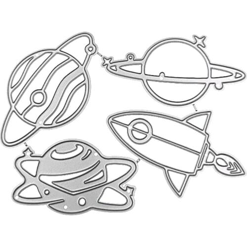 Planet Rocket Metal Cutting Dies Stencil Scrapbooking DIY Album Stamp Paper Card Embossing Decor Craft