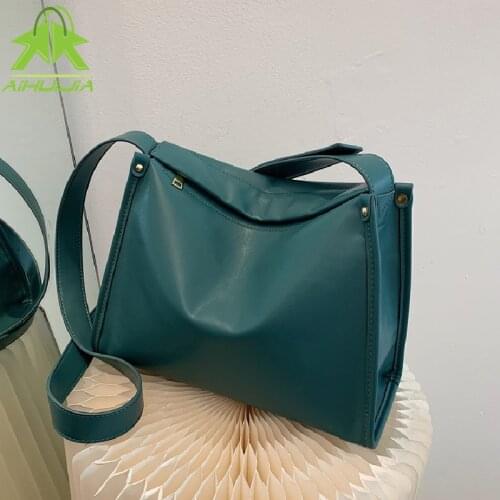 Luxury Designer High Capacity Handbag for Women High Quality Pu Leather Shoulder Bags 2021 New Fashion Solid Color Messenger Bag