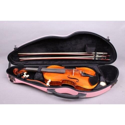 Pink color Fiberglass Violin 4/4 OBLONG Hard Case - Lightweight weather resistant