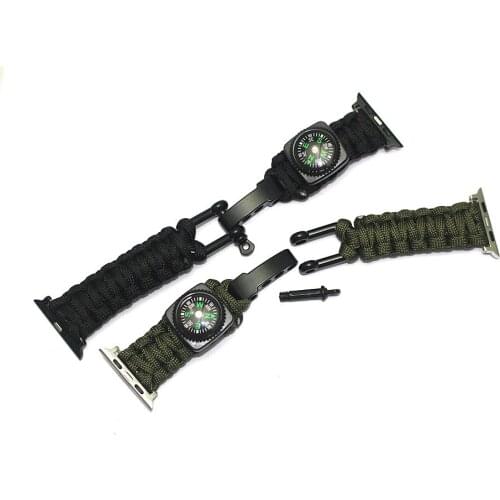 For Apple Watch 1 2 3 4 5 6 SE Umbrella Cord Braided Nylon Adjustable Seven-Core Umbrella Cord Watch Strap 38mm 40mm 42mm 44mm