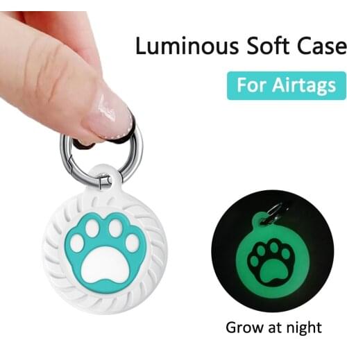 Luminous Case for Apple Airtags Locator Tracker Keychain Cover for Air Tags Case Anti-los Protective Cover Holder with Keychain
