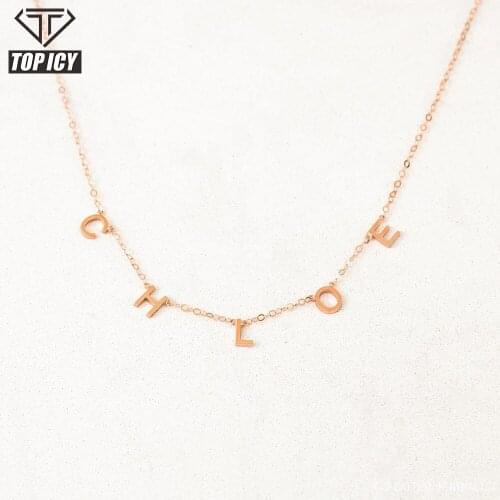 Top Icy Low Moq Custom Name 14k Gold Plated Seperate Name Plate Pendant Jewelry Personalized Letter Necklace