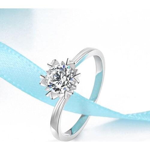 Solid 925 Sterling Silver Rings for Women Solitaire Ring Engagement Wedding Band Fashion Party Romantic Gift Fine Jewelry