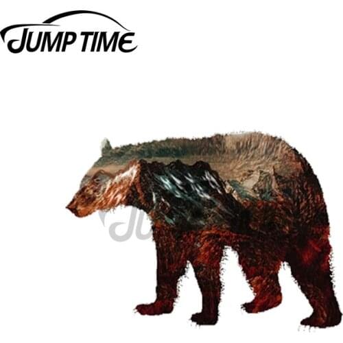 Jump Time 13 x 10.2cm For Bear With Country Camper Car Stickers Fashion Occlusion Scratch Car Styling JDM Accessories Decal