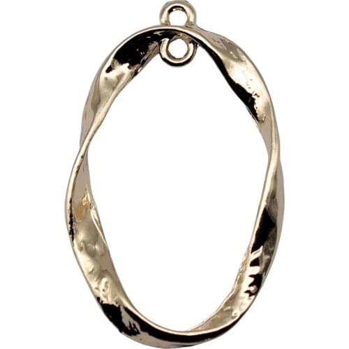 WYSIWYG 2pcs 23x39mm Geometric Charms For Jewelry Making High Quality KC Gold Color Accessories For Earring Making