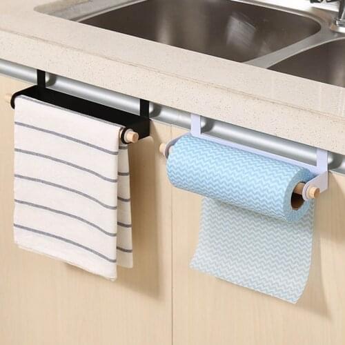 Iron Kitchen Tissue Holder Hanging Bathroom Toilet Roll Paper Holder Towel Rack Towel Shelf Kitchen Cabinet Door Hook Holder