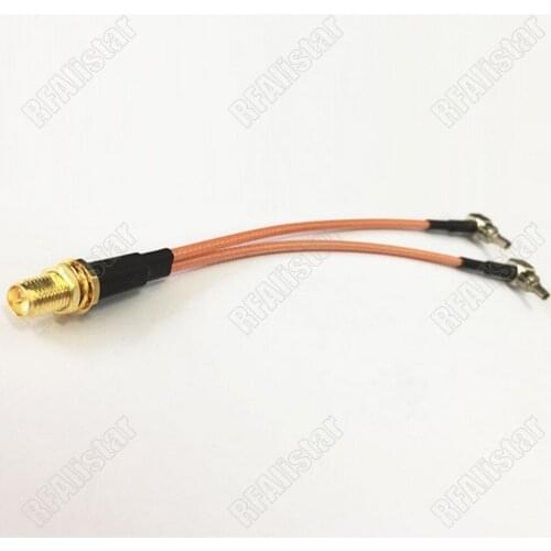 RP-SMA Female Jack to Y Type 2 X CRC9 Male Plug Connector RA Splitter Combiner Cable Pigtail RG316 15cm/20cm/30cm/50cm/1Meter