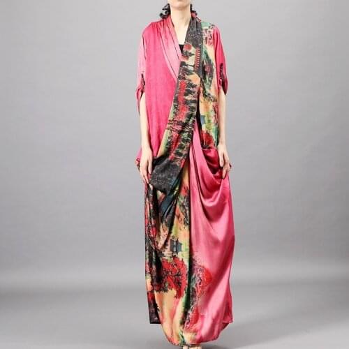 Women Spring V Neck Irregular Printed Dress Ladies Vintage Print Autumn Dresses Female 2021 Robe Vintage Femme Vestidos 12135