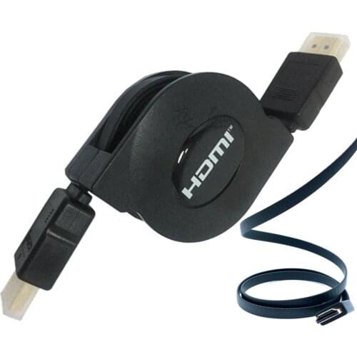 1.5M Retractable Flexible HDMI Cable Male to Male V1.4 1080P Full HD 3D For HDTV 1m 1.8m