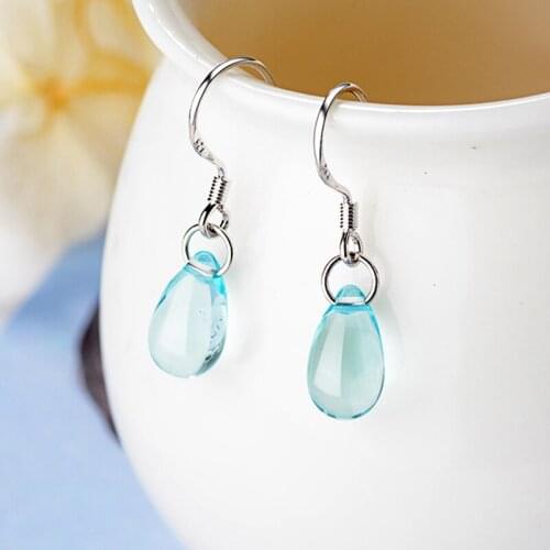 1 Pair Waterdrop-Shaped Drop Earrings Crystal Jewel Statement Creative Cheap Dangle Earring Fashion Women Ear Jewelry Brincos