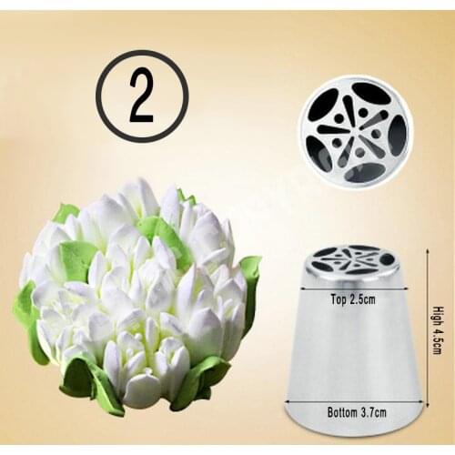 1pc Big Size Stainless Steel Russian Tulip Flower Decorating Mouth Nozzle Cake DIY Decorating Sugarcraft Pastry Tip Tool Petal