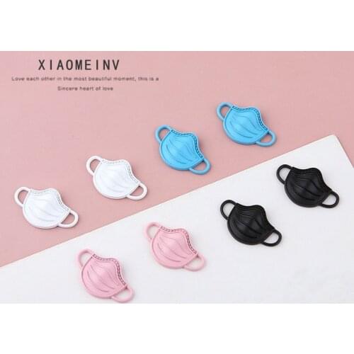 10pcs Spray Paint Little Mask Enamel Charms Pendants Making Bracelet Earrings Hair Dangle For Jewelry DIY Accessories 4 Colors