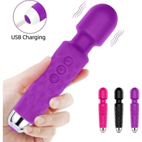 20 Speed Strong Magic Wand Massager Dildo AV Vibrator for Women Vagina Clitoris Stimulator Vibrators Erotica Sex Toys for Adults