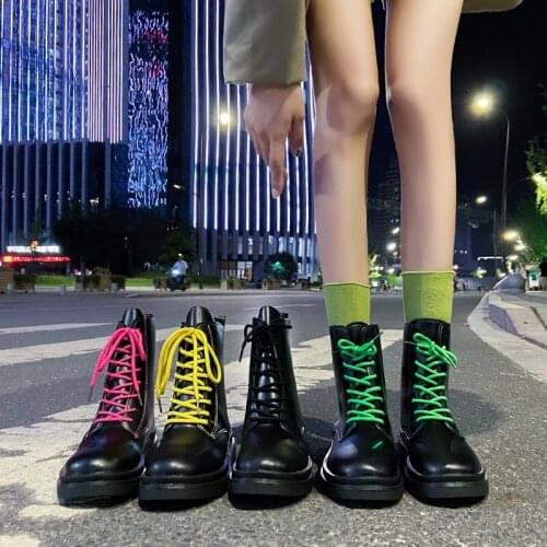 2020 Fashion Women Boots Black Leather Ankle Boots Lace Up Shoes Womans Martins Boots Shoes Bulk Wholesale Dropshipping
