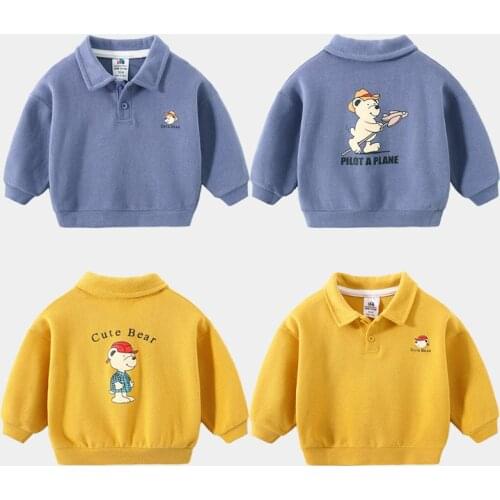 2021 Bear Sweatshirts Baby Boys Hoodies Toddler Kids Sweatshirts Childrens O Neck Long Sleeves Hoodies Clothes DE73