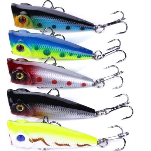 5PCS Pesca Japan Design Fishing Wobbler 5cm 4.9g Floating Fishing Lure Hard Artificial Bait Iscas Popper