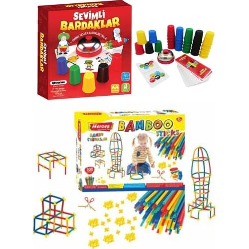 Play And Art Bamboo Sticks Cute Exciting Tutorial Practice Cups Game 2-Piece Education Set Kids Bamboo Sticks Practice Cups Set