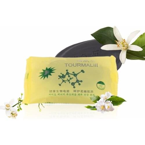 Bamboo Charcoal Tourmaline Soap Natural Dry Skin Eczema Acne Pimples Remover