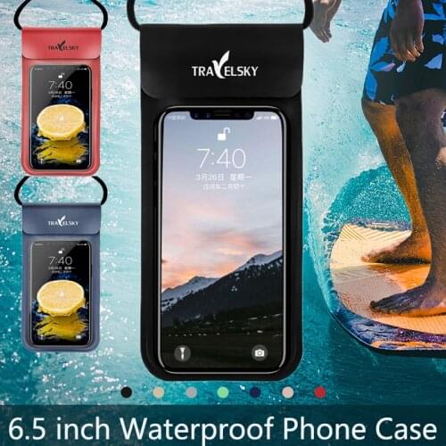 6.5 inch Waterproof Phone Case Bag Touch Screen Swimming Airbag Pouch For iPhone 12Pro 11 8Plus Cover Full Protective Case Shell