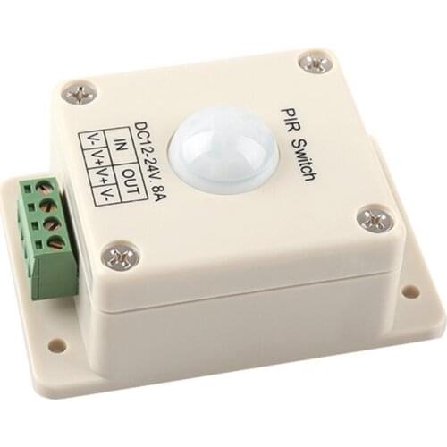 DC 12V~24V 8A Automatic LED PIR Motion Sensor Switch Light Lighting