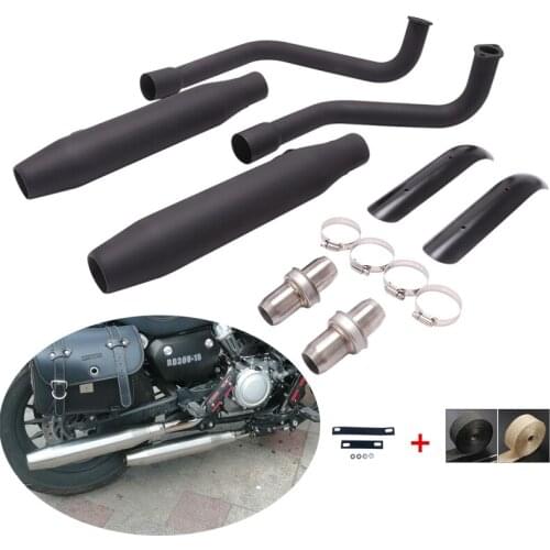 For Benda BD300-15 Exhaust Pipe Motorcycle Mid Link Pipe Slip On 2 Mufflers Removable DB Killer Heat Guard Anti-scalding Cloth