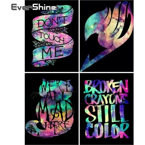 EverShine 5D DIY Diamond Painting Text Cross Stitch Kits Handmade Gift Diamond Embroidery Landscape Mosaic Needlework Wall Art