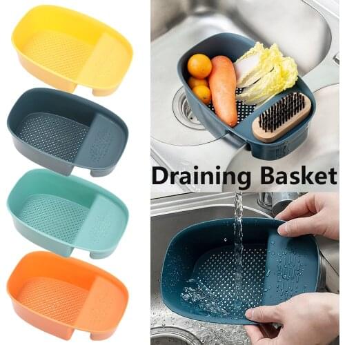 Sink Filter Strainer Drain Vegetable Fruite Drainer Basket Suction Cup Sponge Holder kitchen Storage Rack Shelf