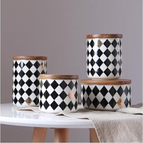 European-style ceramic storage tanks, creative kitchen storage boxes, tea cans, coffee cans, home and restaurant storage supplie
