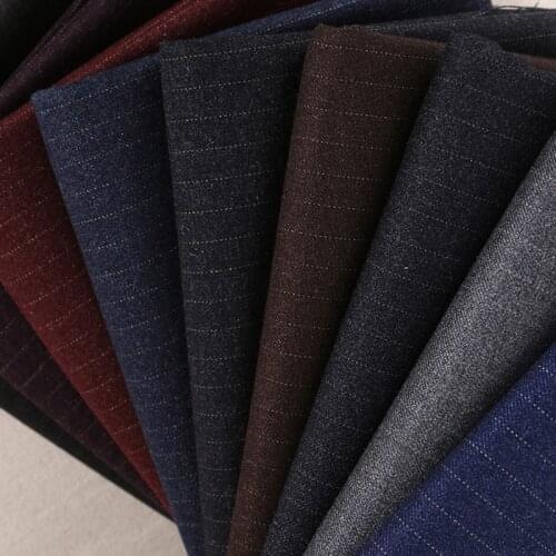 Plaid Striped Suit Fabric High End TR Yarn Dyed Striped Fabrics For Suits Blazer Jackets Men Tissus 100X150cm 440g/m