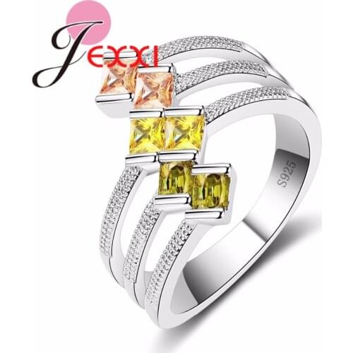 AAA Clear Cubic Zirconia High Polished Lead Big Size 925 Sterling Silver Ring PavedHollow Ring for Women Party