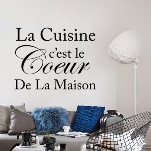 KUCADA creative French qoute cuisine wall sticker for home decoration mural art decal diy black removable decor WP1518