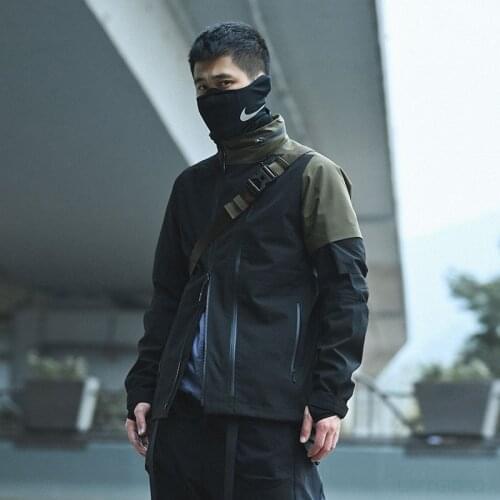 Nosucism jacket with detachable hood windproof water repellent techwear darkwear ninjawear streetwear aesthetic