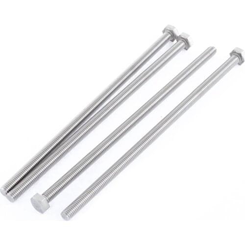 M6 x 150mm Fully Threaded Stainless Steel Hex Head Screw Bolt 4 Pcs