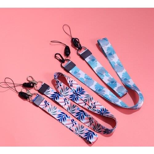 Small Fresh Leaves Neck Strap Lanyards for Keys ID Card Gym Mobile Phone Straps USB Badge Holder DIY Hang Rope Lariat Lanyard