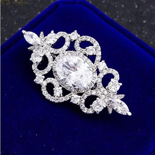Royal Style zircon VINTAGE Bar Pin BROOCH mens suit lapel badge womens coat pin fashion accessories