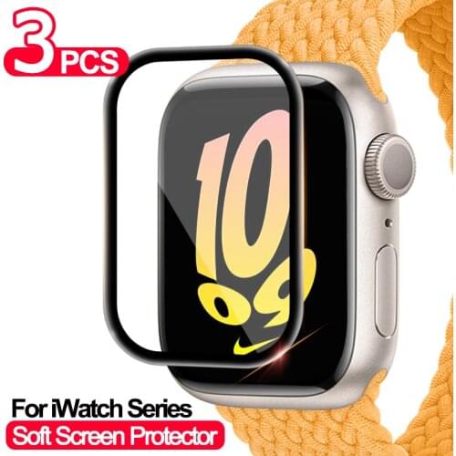 Full Curved PET Screen Protector Not Tempered Glass for Apple Watch 3 2 38MM 42MM Soft Film cover for iWatch 4 5 6 SE 40MM 44MM