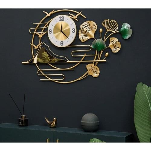 Nordic Style Contracted Living Room Wall Clock New Chinese Style Creative Wall Digital Clock Household Mute Reloj De Pared