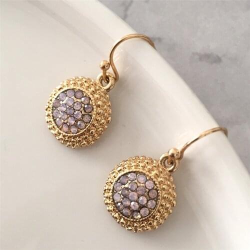 New Fashion Charm Jewelry Gold Color Zinc Alloy Resin Stone Parving Drop Earrings for Women Ethnic Luxury Statement Earrings