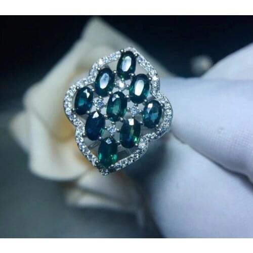 Engagement Ring ,Weding Ring Natural real sapphire ring 925 sterling silver Fine handworked jewelry Finger rings
