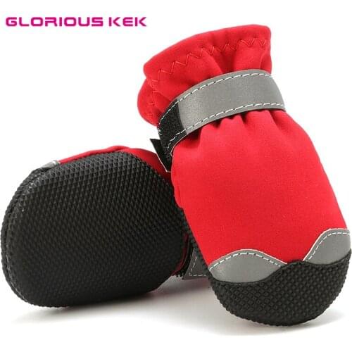 Dog Shoes Waterproof Reflective Winter Dog Boots for Medium Large Dog Husky Outdoor Wear Anti-Slip Climbing Pet Rain/Snow Boots