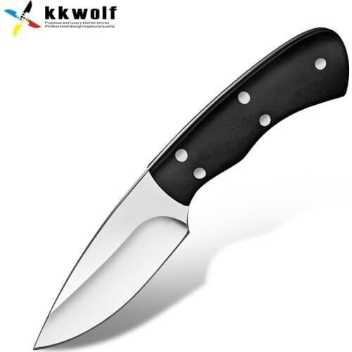 Very sharp Mini hunting Knife Fixed Blade Camping Tactical Survival Pocket Knives Ebony handle Outdoor EDC tools Free Shipping