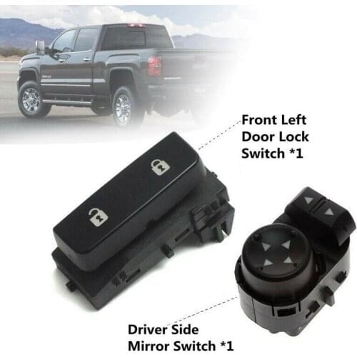 Door Lock Switch+Mirror Switch Driver Side for GMC Chevy Silverado Control Part 22883768 15804093