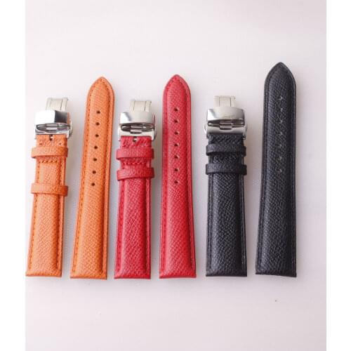 New stylish 16mm 18mm 20mm Genuine Calf Leather for Wristwatch Watchband Black Lizard pattern Watch Strap Bracelet for brand men