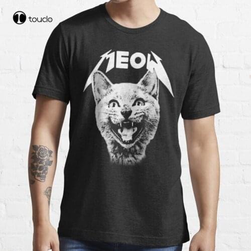 Meow Shirt | Funny Cat Shirt | Cat Lady Gift | Heavy Metal Cat Lady Gift | Hardcore Cat Lover T-Shirt Cotton Tee Shirt