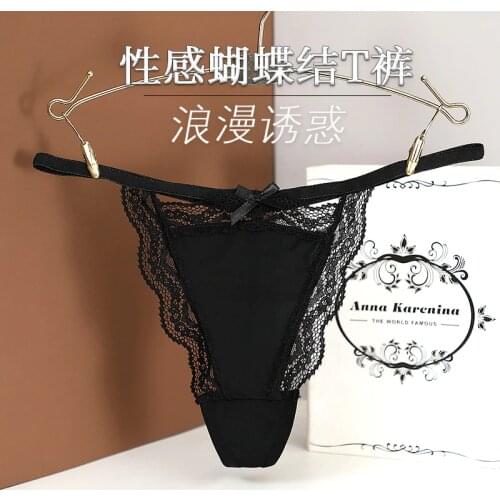 Sexy Lace Floral Thong Ladies Panties Embroidered Mesh Bow Perspective Young Women Girls Underwear Hot T Pants G-String Thongs