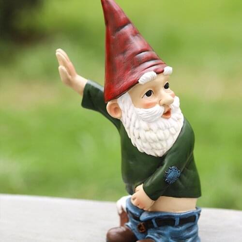 Resin Naughty Garden Gnome Christmas Dress Up Indoor or Outdoor Decorations Gnome Christmas Gnome DIY Garden Decoration Dwarf